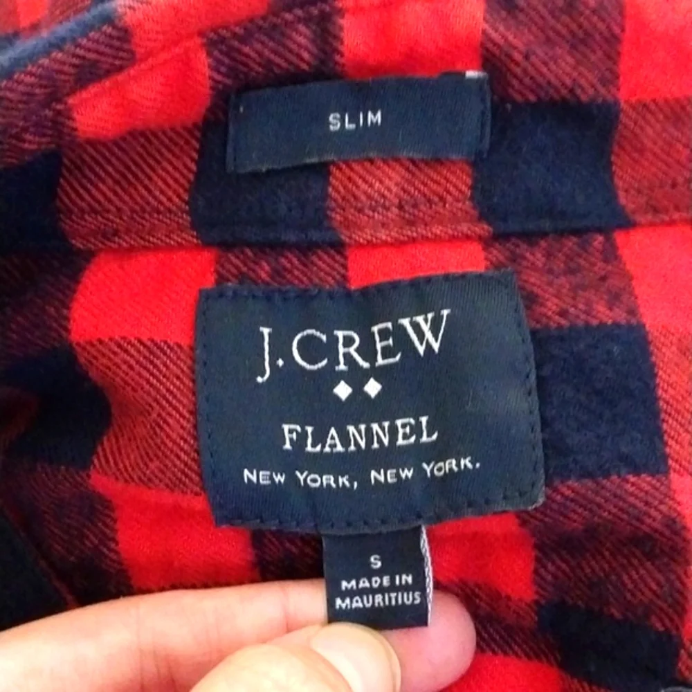 J. Crew Slim Fit Buffalo Plaid Cotton Flannel size Small